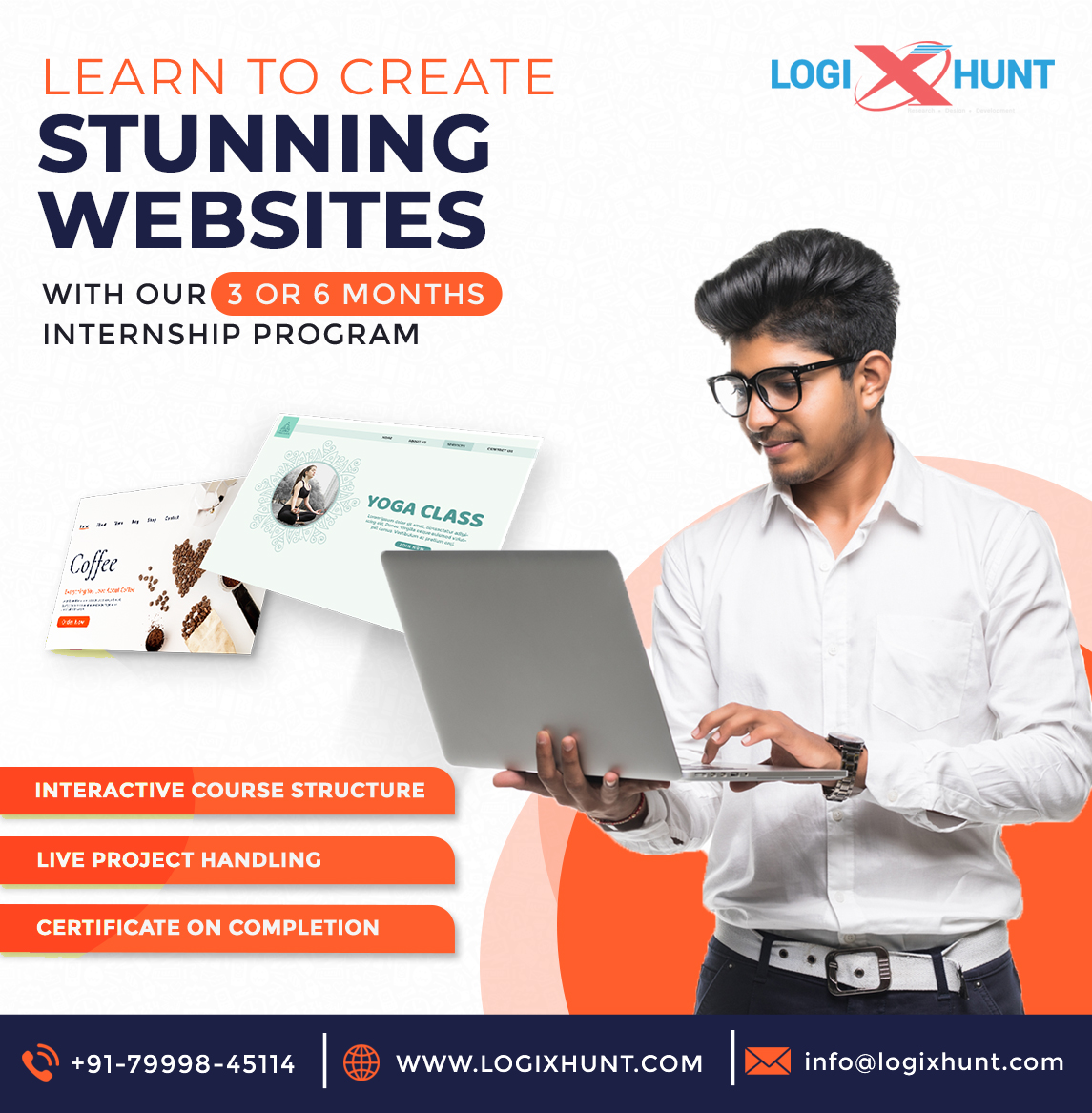 how to get internship in web development?